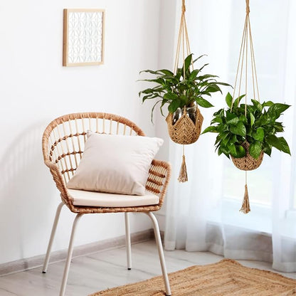 Shappy 3 Pack Boho Macrame Plant Hanger, Large Hanging Planter Plant Holder Pot Hanger Hanging Basket Wall Planters, Plants Lover Gift for Indoor Garden (Classic,Brown)
