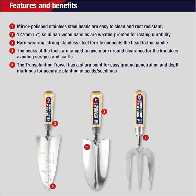 Spear & Jackson 3056GS Neverbend Stainless 3 Piece Gift Set