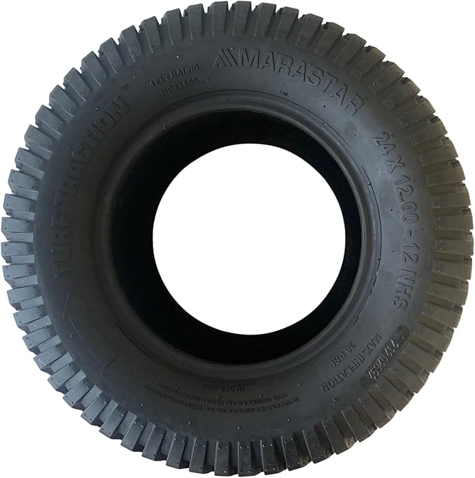 Marastar 24120-TO Turf Traction 24x12.00-12 Tire Only, Replacement Riding Lawn Mower Tire