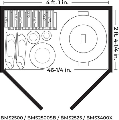 Suncast 3 Pack 34 Cu Ft Capacity Horizontal Outdoor Storage Shed for Garbage Cans, Garden Accessories, Backyard, and Patio Use, Vanilla