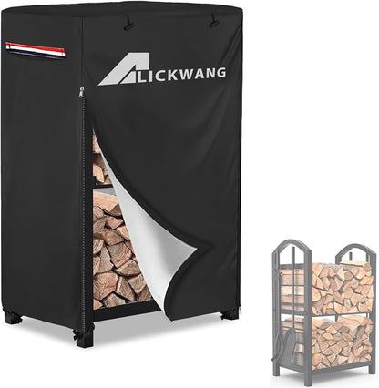 17 Inch Firewood Rack Cover,Heavy Duty 600D Waterproof Outdoor Firewood Storage Rack Cover,Wood Rack Cover for 2-Tiers Small Log Holders for Firewood.(14" D x 17" W x 30" H,Cover Only)