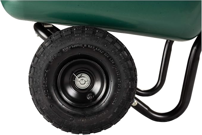 Garden Star 70019 Garden Barrow Dual-Wheel Residential Wheelbarrow Garden Cart