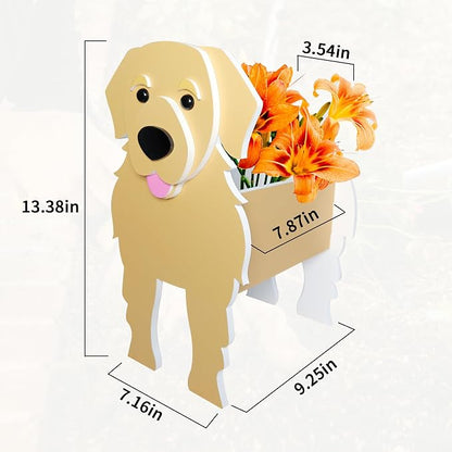 Golden Retriever Dog Planter, Cute Animal Shape Flower Planters, Plant Pots for Indoor/Outdoor Garden Decor, Unique Gifts/Souvenirs for Pet Lovers