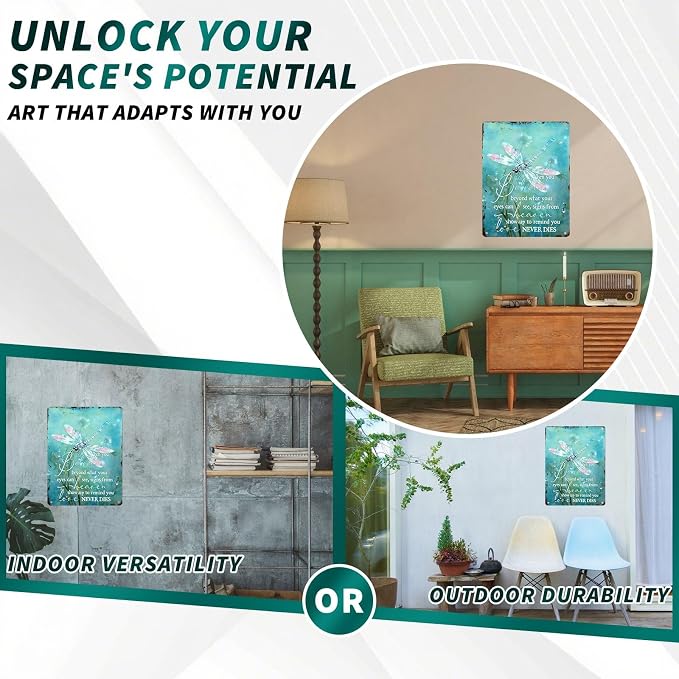 Dragonfly Motivational Metal Tin Sign When You Believe Beyond What Your Eyes Can See For Motivational Decor Lovers Office Home Patio Porch Wall Art Inspirational Decor 12x16inch