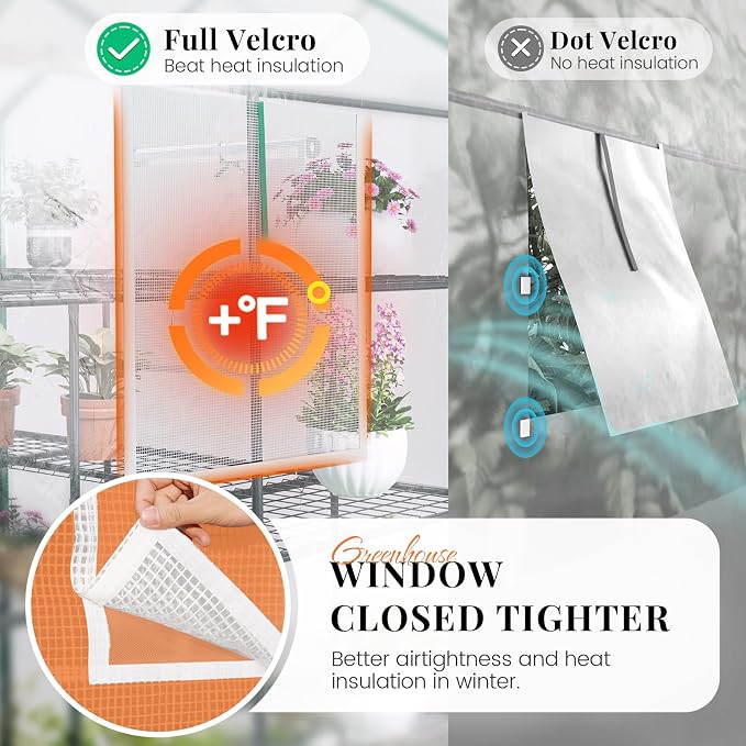 KING BIRD Premium Greenhouse for Outdoors, 56x56x78 in Walk-in Hot House with Thickened Cover, Reinforced Frame, Screen Windows & Mesh Door, 4 Tiers 12 Shelves for Outside Garden Seedlings, Clear
