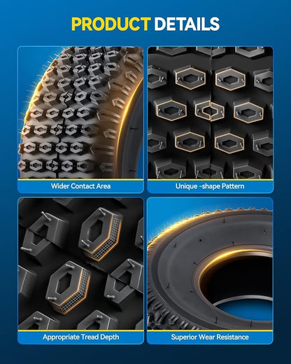 PHILTOP 19x7-8 ATV UTV Tires, 4-Ply Super Mud 19x7-8 ATV All-Terrain Tires for Riding Mowers, Golf Carts, Off-Road,2 Pcs,Tubeless (Z-106)