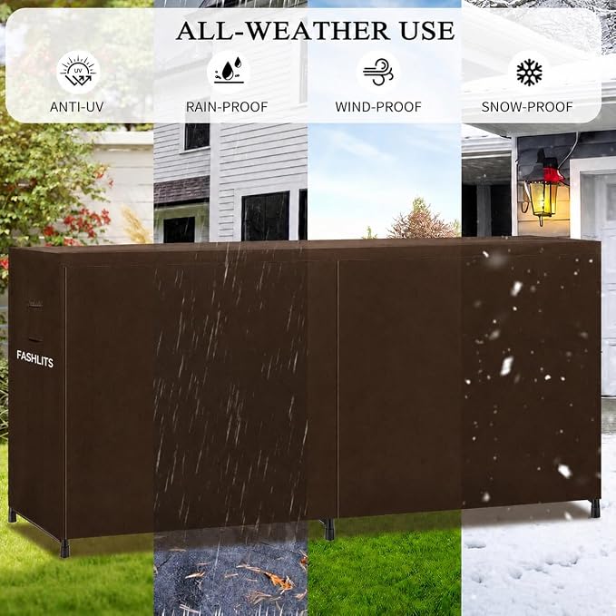 8ft Firewood Rack Cover, Waterproof Heavy Duty 600D Oxford | Storage Wood Rack Cover for Patio, Yard, Indoor and Outdoor Use(Cover Only, Rack Not Included)