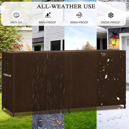 8ft Firewood Rack Cover, Waterproof Heavy Duty 600D Oxford | Storage Wood Rack Cover for Patio, Yard, Indoor and Outdoor Use(Cover Only, Rack Not Included)