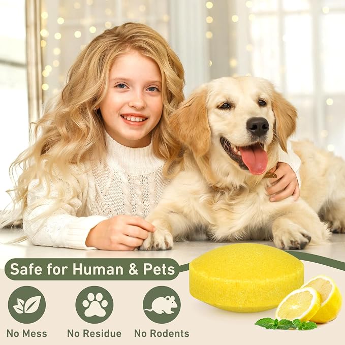 Pest Rodent Repellent, 24 Pack Peppermint Oil Repellent for Mouse Rats Spider Roach Ant Squirrel Pest Control Indoor & Outdoor, Natural Mice Deterrent Replace Trap Poisoning Family & Pet Safe Yellow