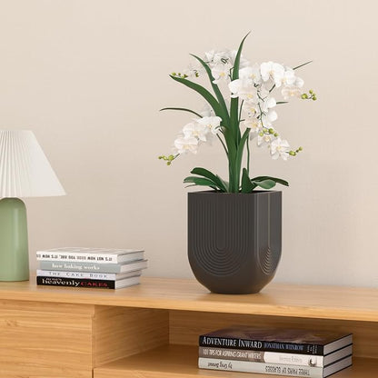Ceramic Planter, 6 Inch Plant Pot with Drainage, Matte Black | Indoor Outdoor Use, Flower Pot for Plants, Home Garden Decor, Lightweight Durable Ceramic
