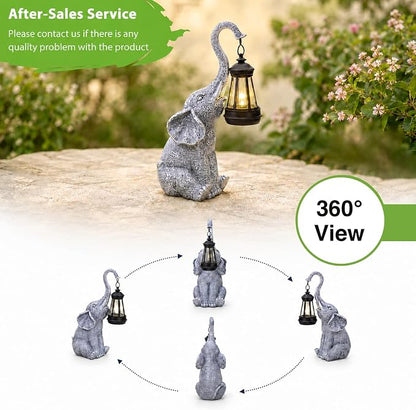 Goodeco Elephant Statue for Garden Decor with Gift Appeal - Ideal Gifts for Women, Mom or Birthdays, Beautifully Crafted Outdoor & Home Decor to Wow Your Guests (11" Elephant)