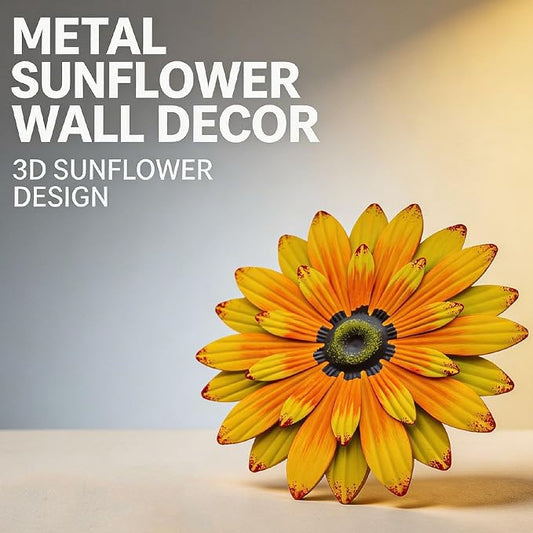 AHYS Metal Sunflower Wall Decor Indoor Outdoor Metal Wall Art for Garden Home Farmhouse Living Room Bedroom Bathroom Decorations