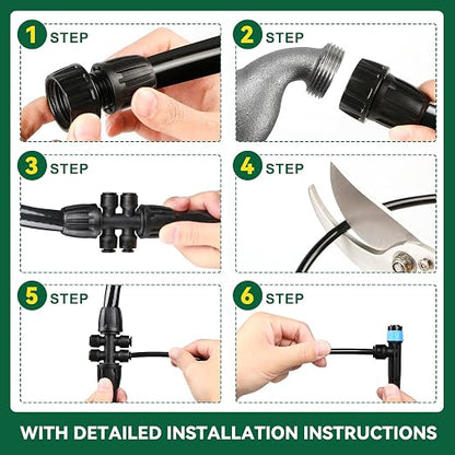Drip Irrigation System for Garden, 2026-Upgraded Quick Connect Garden Watering Kit All-in-One with 1/2 inch 1/4 inch Irrigation Tubing for Garden, Lawn, Greenhouse, Raised Beds (233FT)