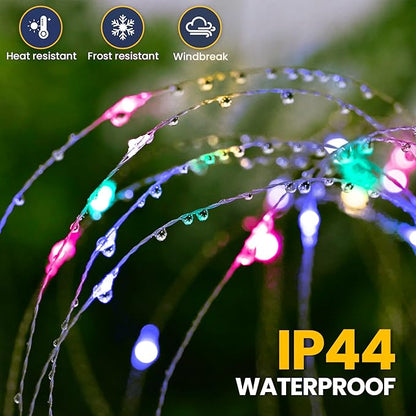 GIGALUMI Garden Outdoor Decor Lights 120LED 4Pack, Solar Garden Lights for Yard Outside Fairy Decorative,Solar Powered for Yard Pathway Flowerbed Planter Balcony Patio Decor（Multicolor）