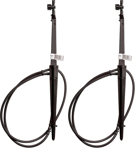 Rain Bird MSSTKTF1S Drip Irrigation Micro-Spray on Adjustable Height Staked Riser with 1/4" Tubing and Barbed Coupler, 360° Full Circle Pattern, 0-13.5' Spray Distance (Pack of 2)