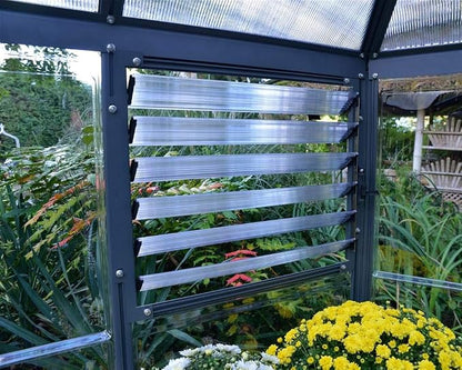 Palram - Canopia Oasis Hex 7' x 8' Polycarbonate Aluminum Greenhouse, Gray | Outdoor Backyard Home Garden Walk-In DIY Kit, Twin-Wall UV Protected, Heavy-Duty Aluminum Frame, Lockable Door, Roof Vent