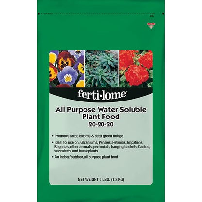 Fertilome (11722) All Purpose Water Soluble Plant Food 20-20-20 (3 lb.)