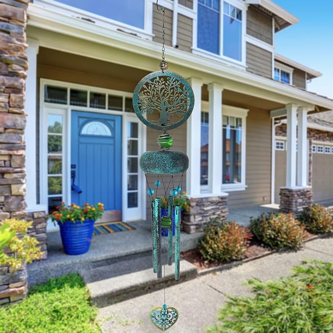 Wind Chimes, Tree of Life Deep Tone Wind Chimes for Outside, Memorial Gift for Mom/Grandma/Women, Windchimes Outdoor Clearance, Mother Garden/Patio/Yard Decor