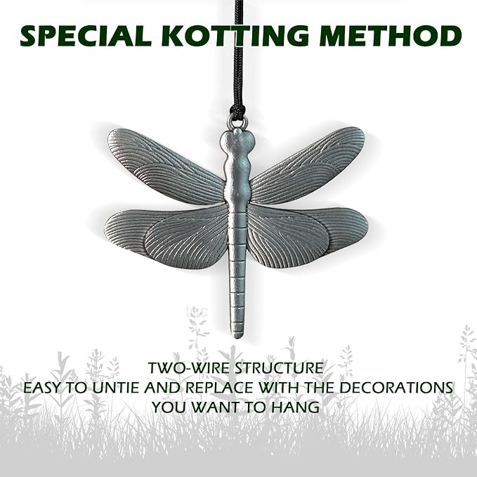 Dragonfly Wind Chimes for Outside with Bright Silver,29 "Memorial Wind Chimes Create a Zen Atmosphere for Outdoor,Garden Patio Yard Decor,Unique Dragonfly Gift for Women/Unisex