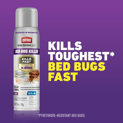 Ortho Home Defense Max Bed Bug Killer, Aerosol, 18 oz. | Bed Bug Spray for Home, Also Kills Fleas & Brown Dog Ticks, Spot Treatment