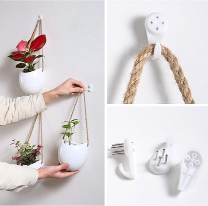 Set of 3 Ceramic Wall Planters Decor Small Hanging Vases Lovely Flower Pots | Wall Decor for Home, Entryway, Hallway, Deck, Bathroom, Living Room, Dining Room, Garden, Farmhouse, Restaurants, Office, etc