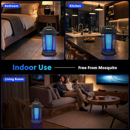 Klahaite Bug Zapper Outdoor, Electric Mosquito Zapper, Fly Zapper Indoor Fly Traps, Mosquito Repellent Outdoor Patio & Backyard Covers 1/2 Acre, 4200V 3 Prong Plug, ABS Fireproof Plastic Outer