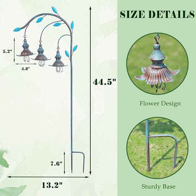 45"H Decorative Garden Stakes,Blue metal flower,Metal Yard Art(blue) | garden decor for outside;Jellyfish Floral Design,Suitable for Outdoor Garden Decor,Gift for Her