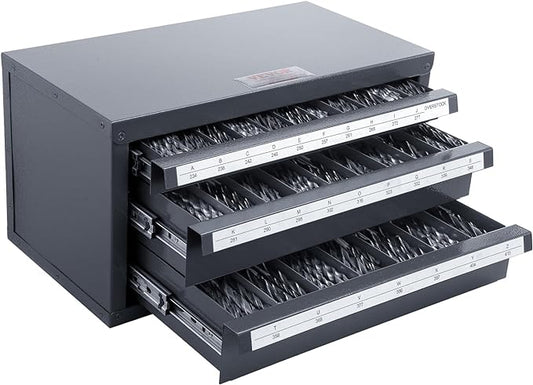 VEVOR Drill Bit Dispenser Cabinet, Three-Drawer Drill Bit Dispenser, Drill Bit Organizer Cabinet Cold Rolled Steel, 27-Compartment Drill Dispenser Organizer Cabinet Holder for Letter Sizes A to Z