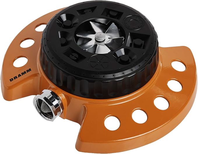Dramm Available 15022 ColorStorm 9-Pattern Premium Turret Sprinkler with Heavy-D, Orange