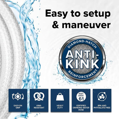 Camco TastePURE 25-Ft - RV Drinking Water Hose - Contains No Lead, No BPA & Phthalate - Features Reinforced Design & Crafted of PVC - 1/2” Inside Diameter, Made in the USA (22733) (Pack of 6)