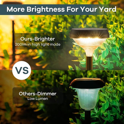 Linkind Solar Pathway Lights 4 Pack, Solar Lights Outdoor, Warm White Path Waterproof for Walkway Yard Landscape Garden
