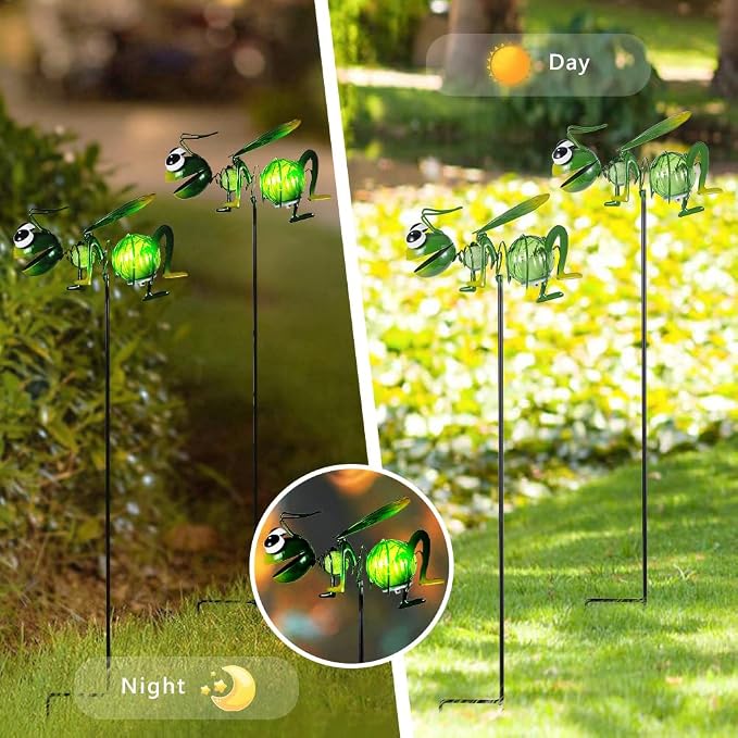 Viveta 2 Pack Solar Figurine Lights, Garden Solar Lights Stake | Ant Decorative Solar Light for Garden Pathway Patio, Waterproof Outdoor Decor