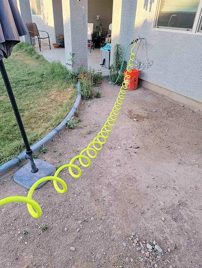 SANFU PU Recoil Garden Hose Handy 3/8"ID x 15ft Premium With 3/4"Inch Swivel Female Brass Fittings Retractable, Outdoor Patio Hose Marine&Boat Yacht, Lime(15')