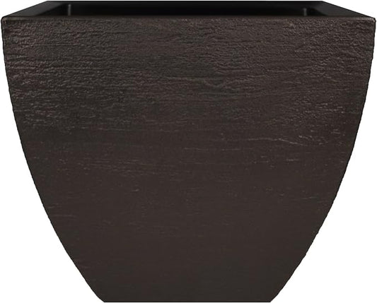Tusco Products MSQ16ES Modern Square Garden Planter, 16-Inch, Espresso