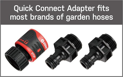 Eden 94122 Metal Adjustable 6-Pattern Sprinkler Bundle, Base, |Quick Connect Starter Set