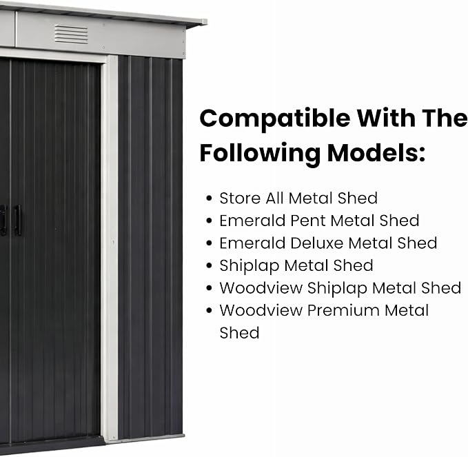 Metal Shed Replacement Door Slides (2-Pack) - Compatible with Yardmaster, Outsunny & More - Glides for Outdoor Storage, Garden Shed Door Repair Hardware