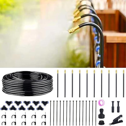 360° Adjustable Drip Irrigation System - 30 FT Automatic Garden Watering System with 10 Nozzles, Raised Bed Sprinkler Irrigation System, Garden Mister for Yard, Lawn, Plants, 5/16" Tubing