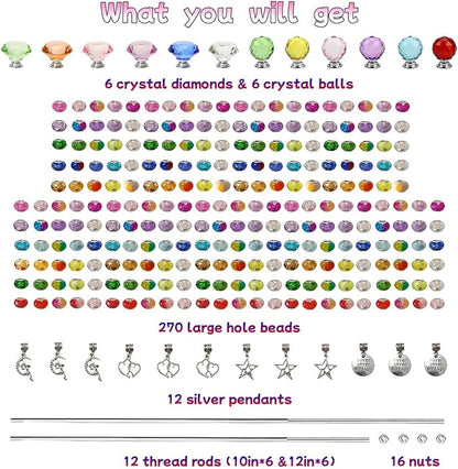 320 Pcs Beadable Items - DIY 10&12 Inch Fairy Wand Beaded Garden Stakes Decorative Kit, Fairy Garden Accessories Outdoor Kit for Different Festivals