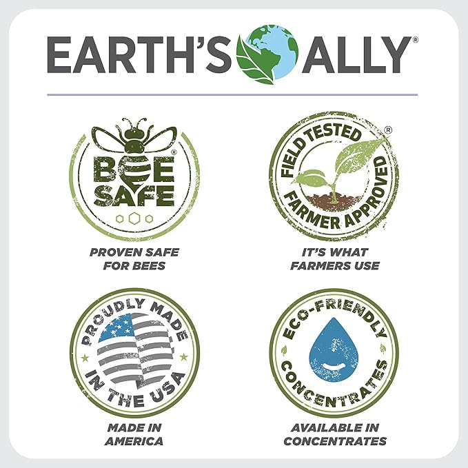 Earth's Ally 3-in-1 Plant Spray - Insect Repellent & Pest Control for Indoor Outdoor Organic Gardening - 32 Oz Ready-to-Use