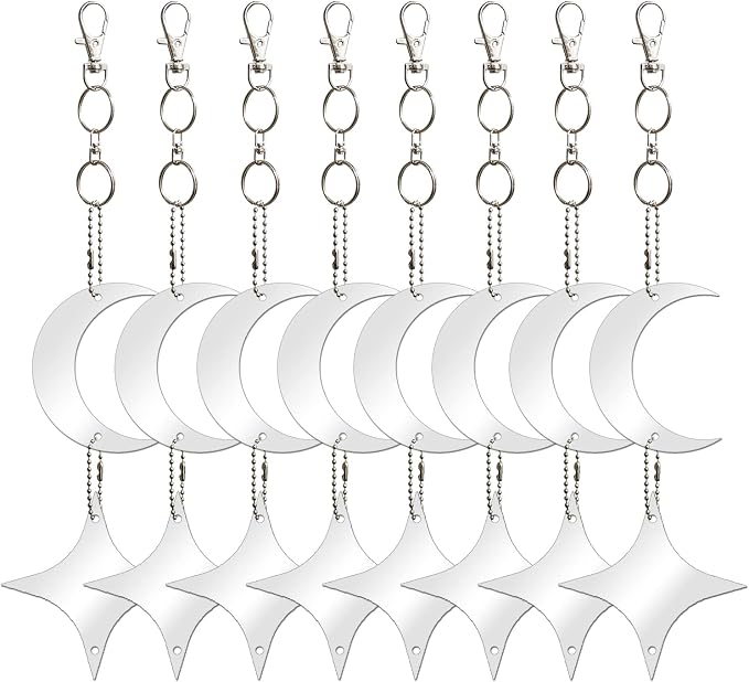Keep Birds Away Mirror Disc, Hanging Reflectors to Scare Birds Away from Your House and Garden, 16 Moon-Star Discs