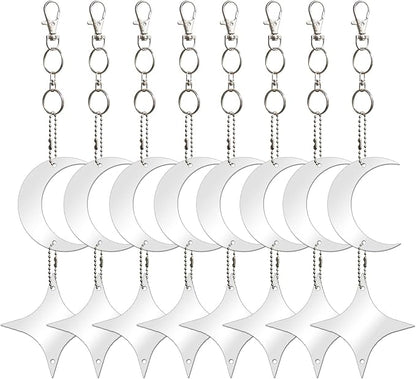 Keep Birds Away Mirror Disc, Hanging Reflectors to Scare Birds Away from Your House and Garden, 16 Moon-Star Discs