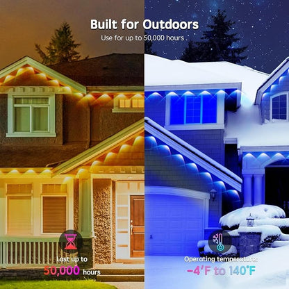 200Ft Permanent Outdoor Lights for House Waterproof, IP67 LED Eave Lights with App/Remote Control, Outdoor Permanent led Lighting for House Roof Decor,Christmas,Party,All Holiday and Daily