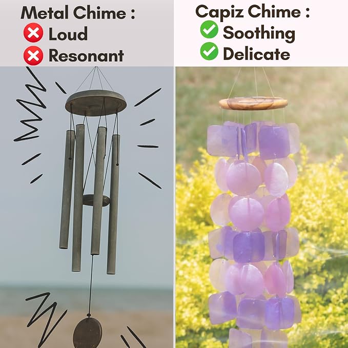 Solange & Frances Wind Chimes for Outside. Spring Decor Windchimes Outdoors Patio Decor. Unique Birthday Gifts for Women, Gifts for Mom, and Gift for Men (Purple & Pink)
