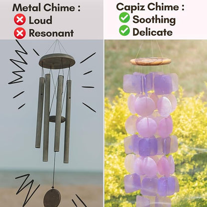 Solange & Frances Wind Chimes for Outside. Spring Decor Windchimes Outdoors Patio Decor. Unique Birthday Gifts for Women, Gifts for Mom, and Gift for Men (Purple & Pink)