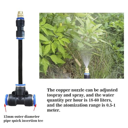 Update Drip Irrigation Kit, 98FT Automatic Watering System with 25 Replaceable 360° Bendable Sprayers, Atomizing Copper Nozzles for Garden, Plant, Lawn, Patio and Yard.(25)