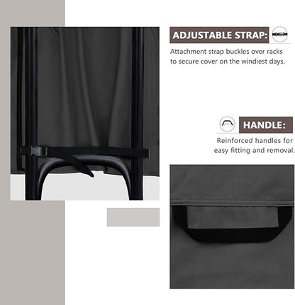 ULTCOVER Waterproof Firewood Racks Cover 8 Feet Heavy Duty Outdoor Logs Holder Stand Cover, Black