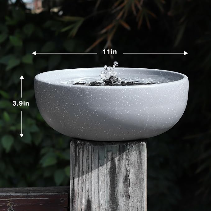 Solar Bird Bath,11.2" Solar Fountain birdbaths for Outdoors,Bird Bath Bubbler,for Garden Patio Terrace Decoration