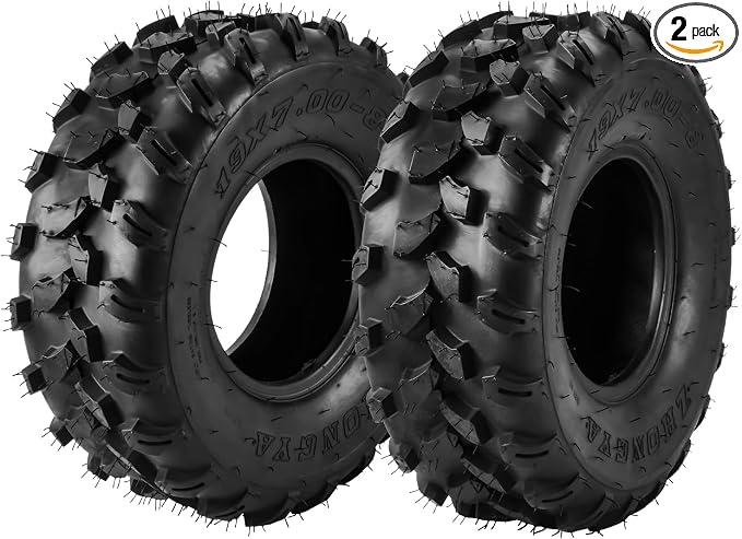 PHILTOP 19x7-8 ATV UTV Tires, 4-Ply Super Mud 19x7-8 ATV All-Terrain Tires for Riding Mowers, Golf Carts, Off-Road,2 Pcs,Tubeless (Z-124)