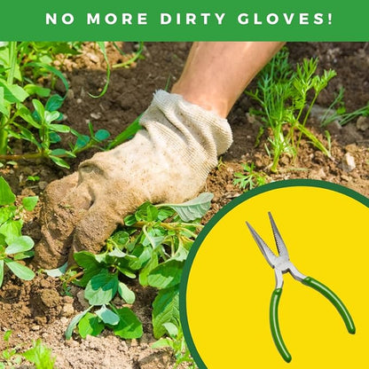 Lawn Jaws The Original Sharktooth Weed Puller Remover Weeding & Gardening Tool Weeder(2pk) -Pull from The Root Easily! Ergonomic Handheld Weeding Tool for Spring Summer Cleaning, For All Age Gardeners