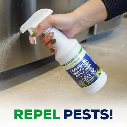 Peppermint Oil Spray for Insects, Pests, Rodents, Mice, Bugs, Spiders, Ants & Wasps - All Natural Pest Control Repellent for Home, Indoor, Outdoor, Garden, Maximum Strength, Ready-to-Use, 16 FL OZ